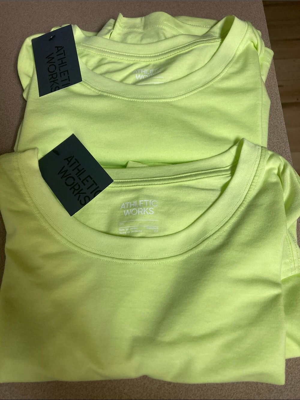 (2) Athletic Works Bright Lime Sleeveless Muscle Tee